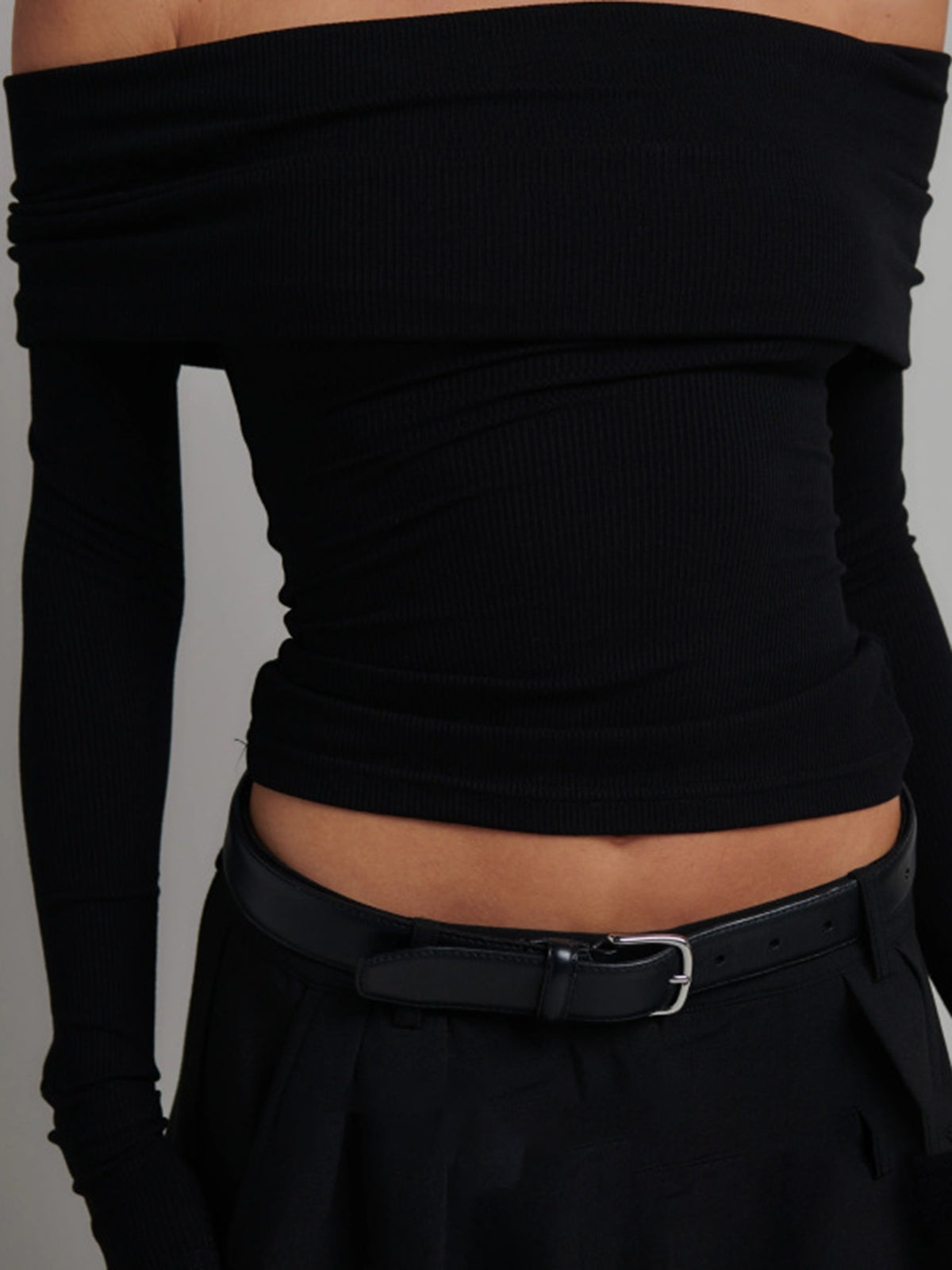Off Shoulder Crop Shirt