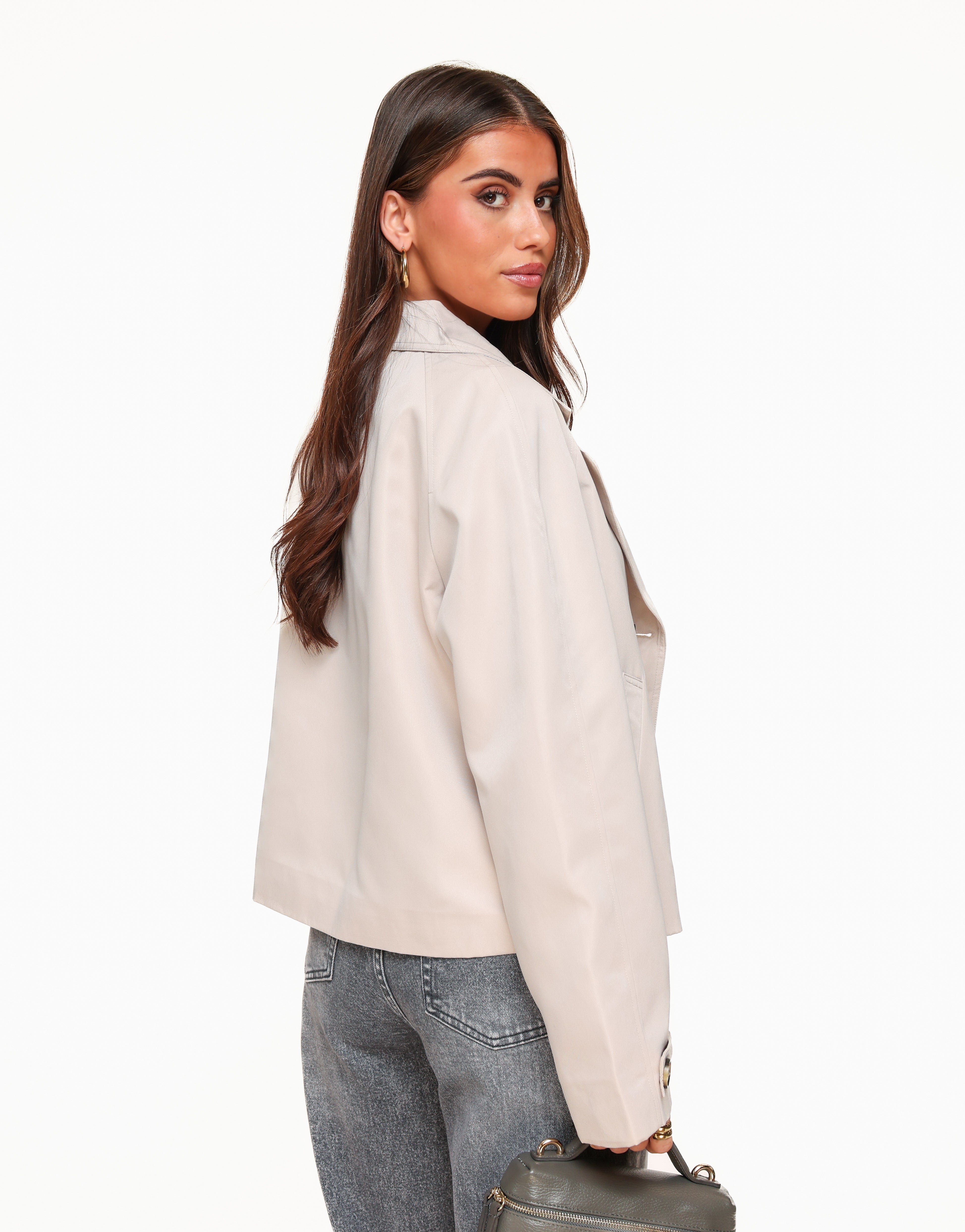 Short Trench Jacket Beige