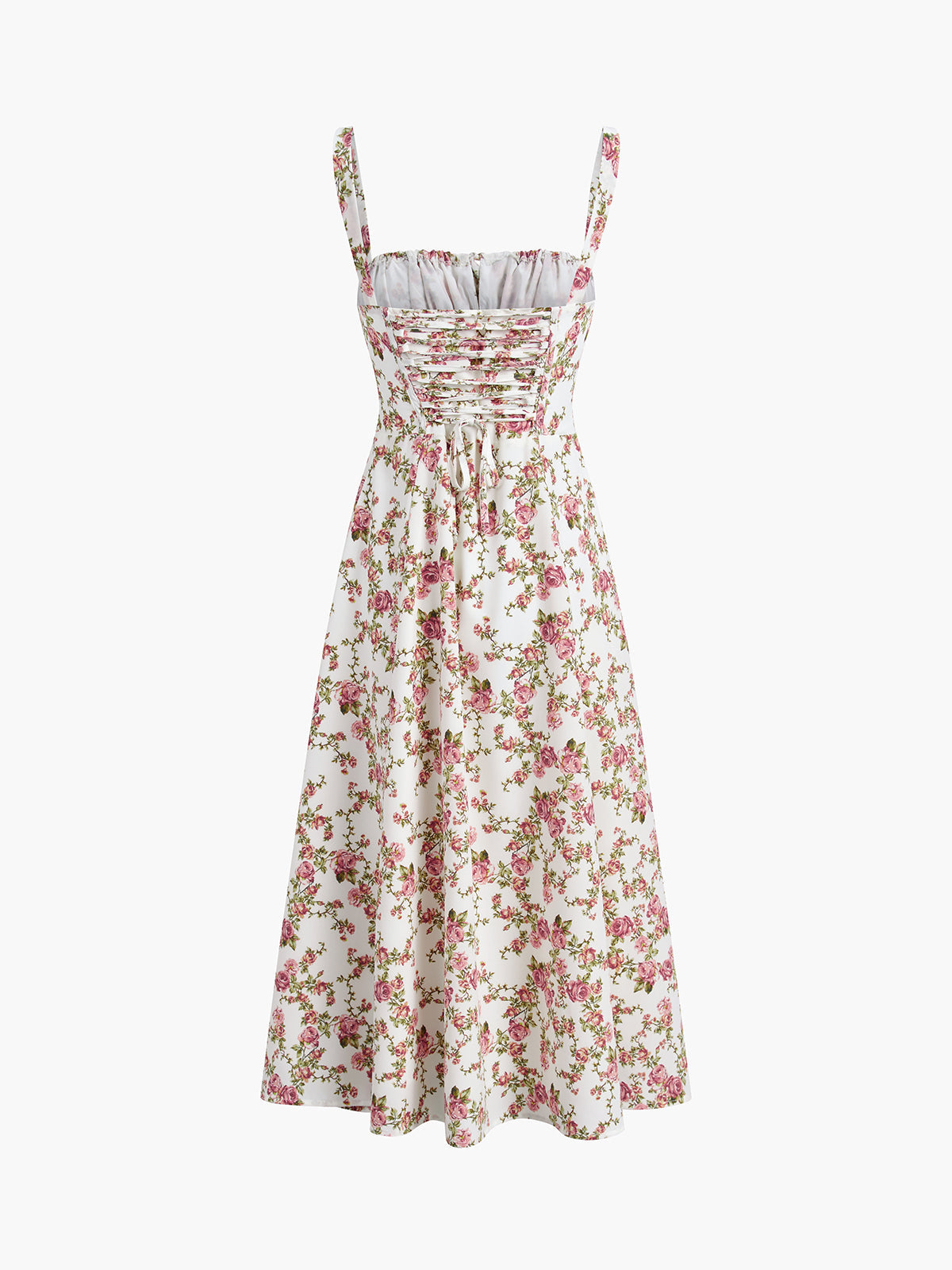 Vestido veraniego con estampado floral de capullos de rosa