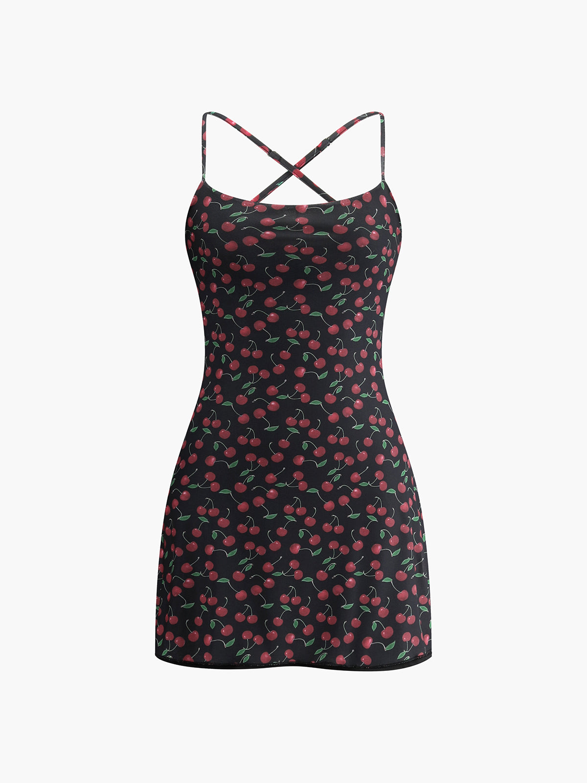 Cherry Print Cami Short Dress