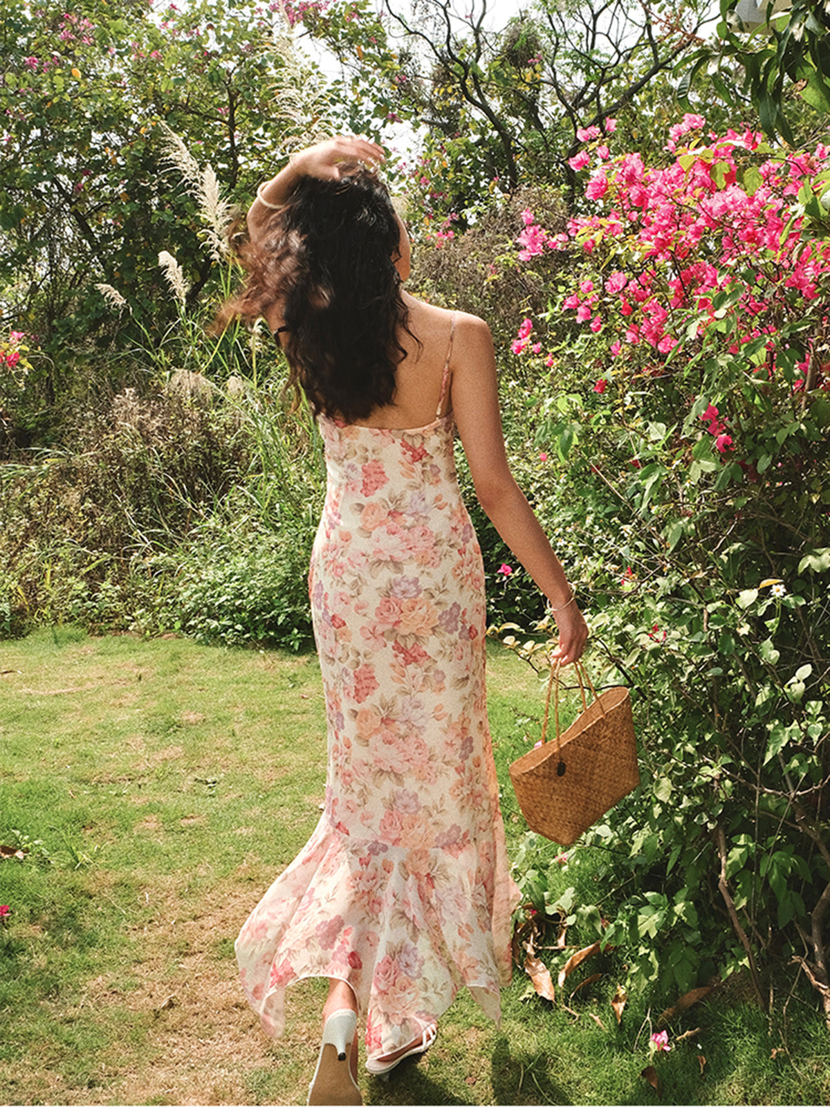 Chiffon Ruffle Cami Floral Dress