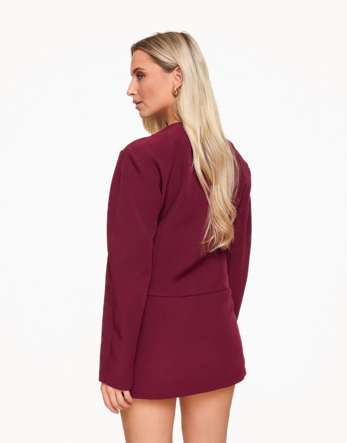 Short Button Jacket Bordeaux
