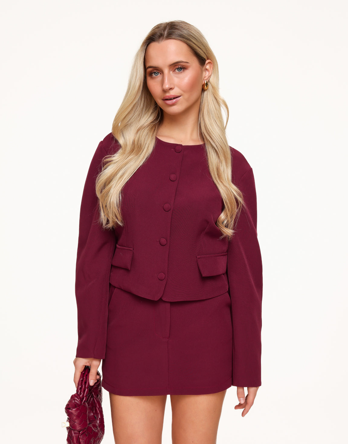 Short Button Jacket Bordeaux