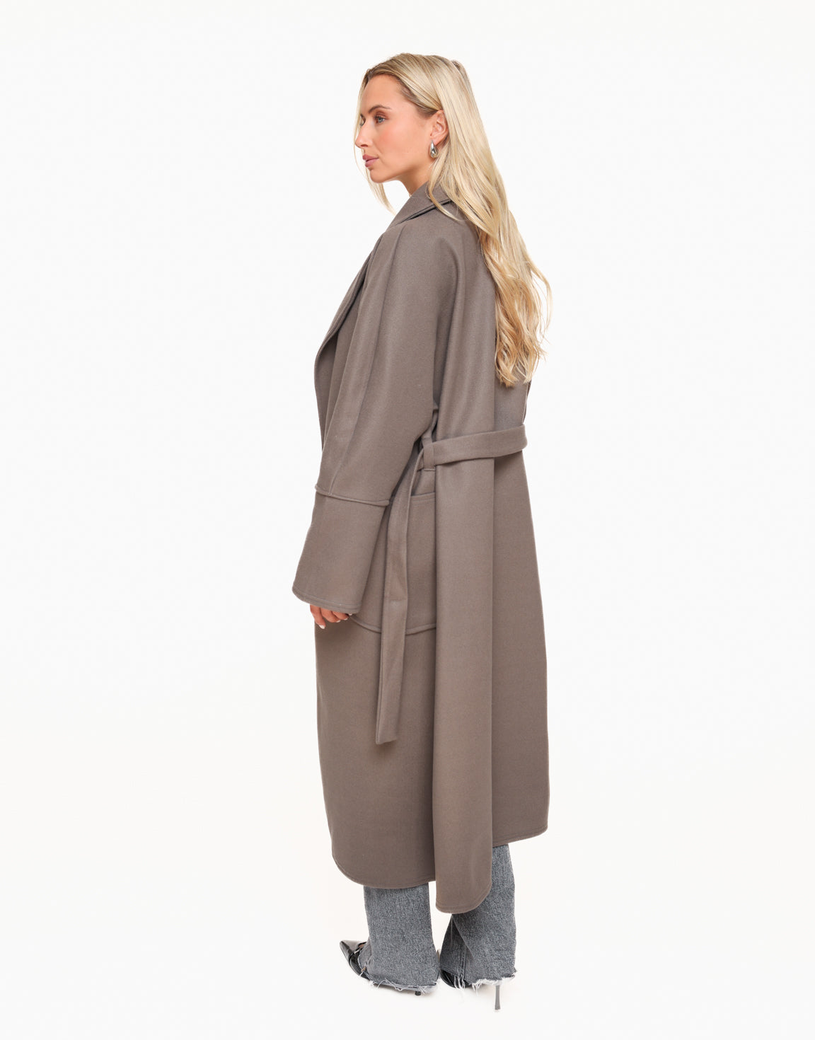 Dark Grey Oversized Long Thin Coat