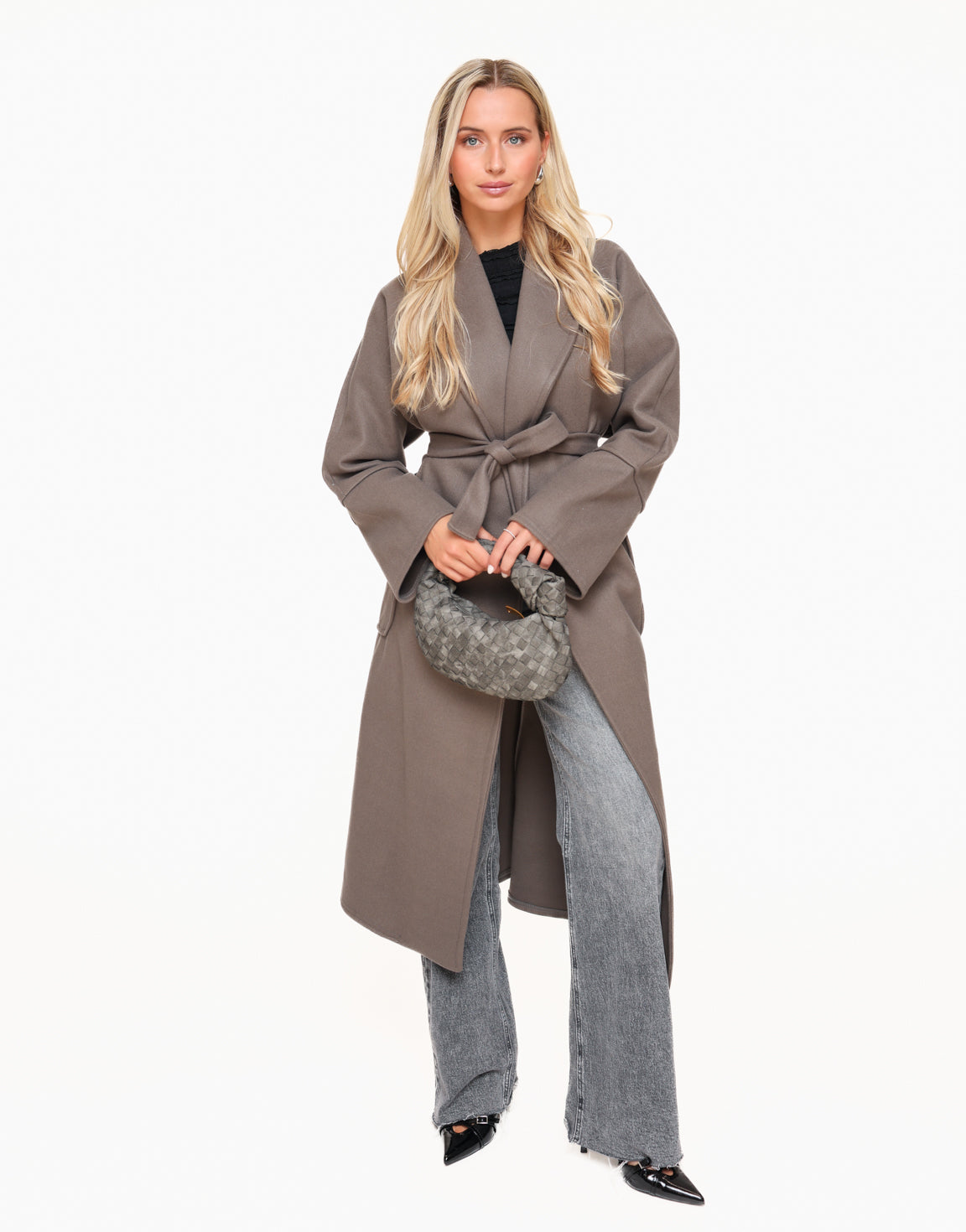 Dark Grey Oversized Long Thin Coat