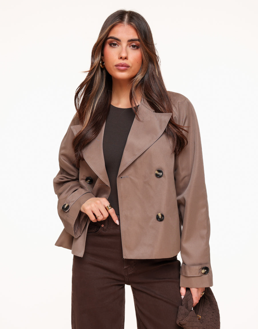 Short Trench Jacket Taupe