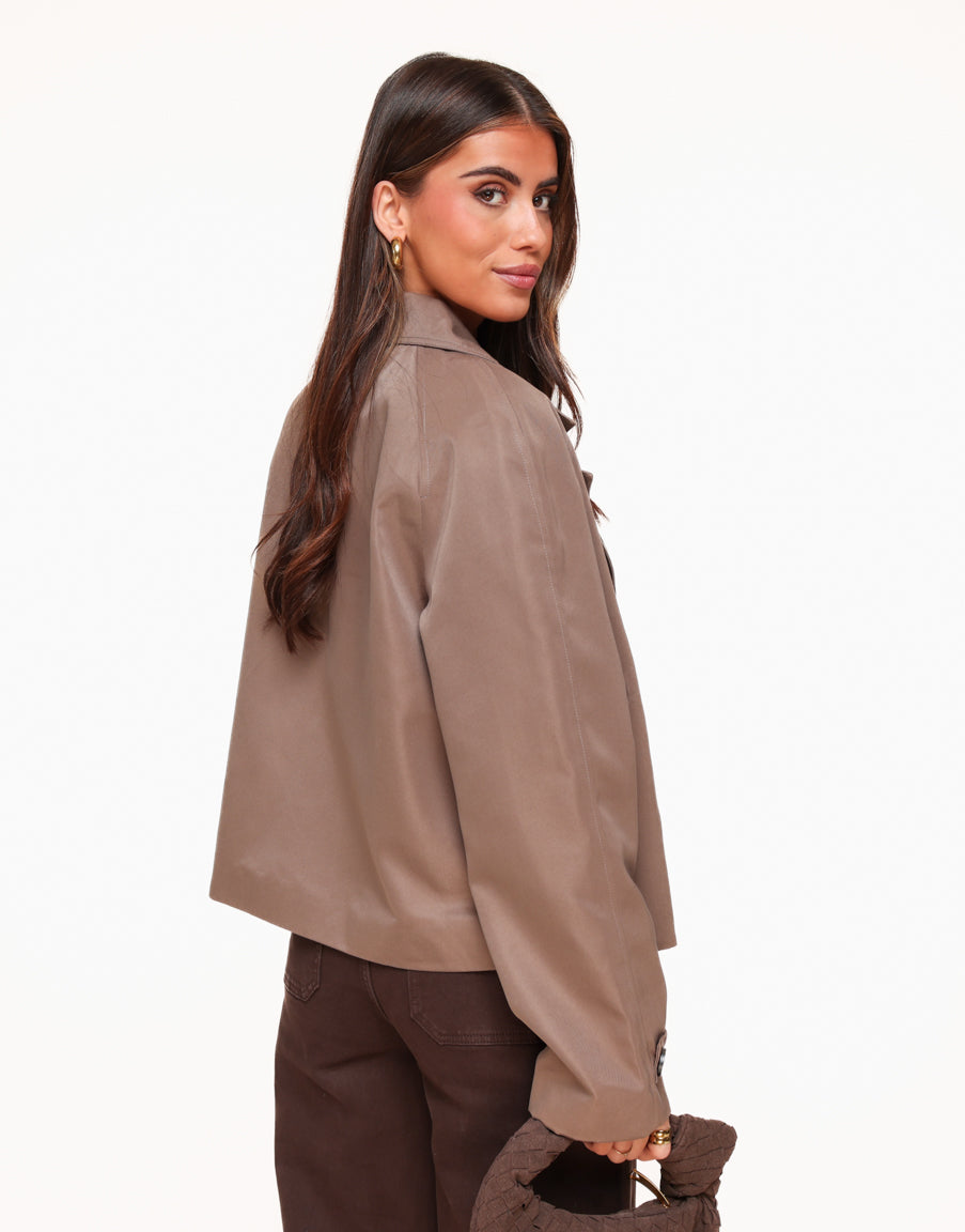 Short Trench Jacket Taupe