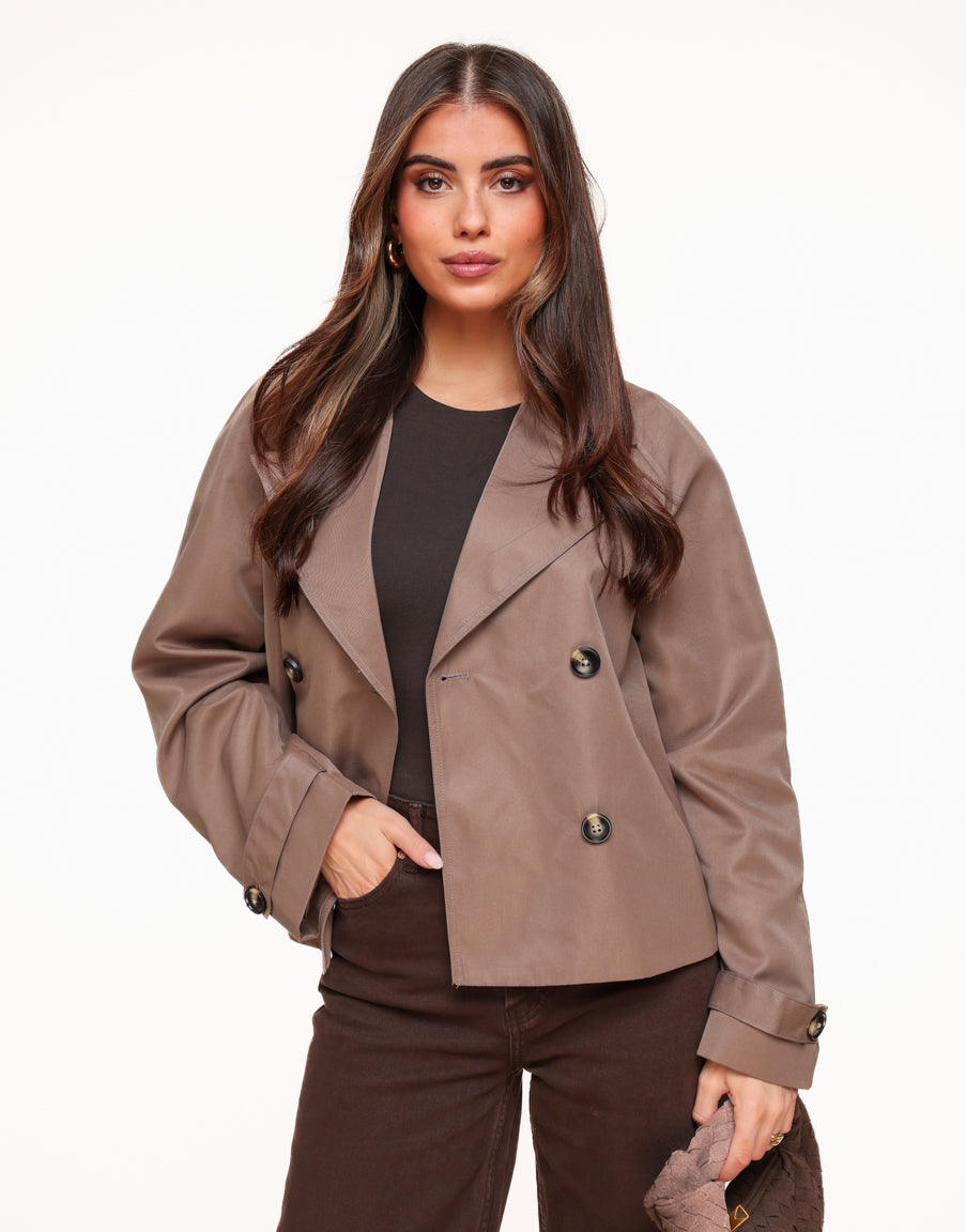 Short Trench Jacket Taupe
