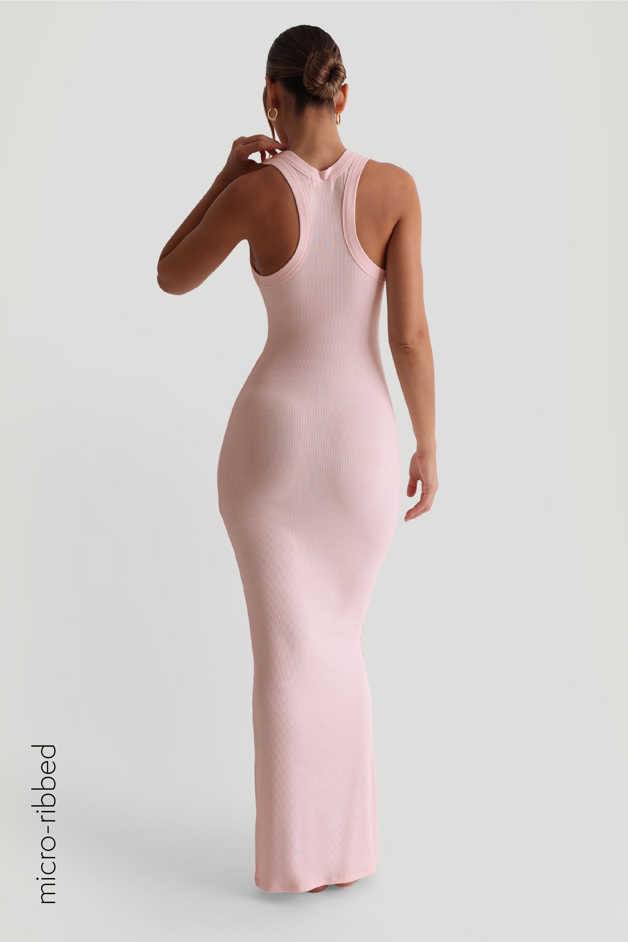 Rose T-Shape Micro Ribbed Maxi Dress