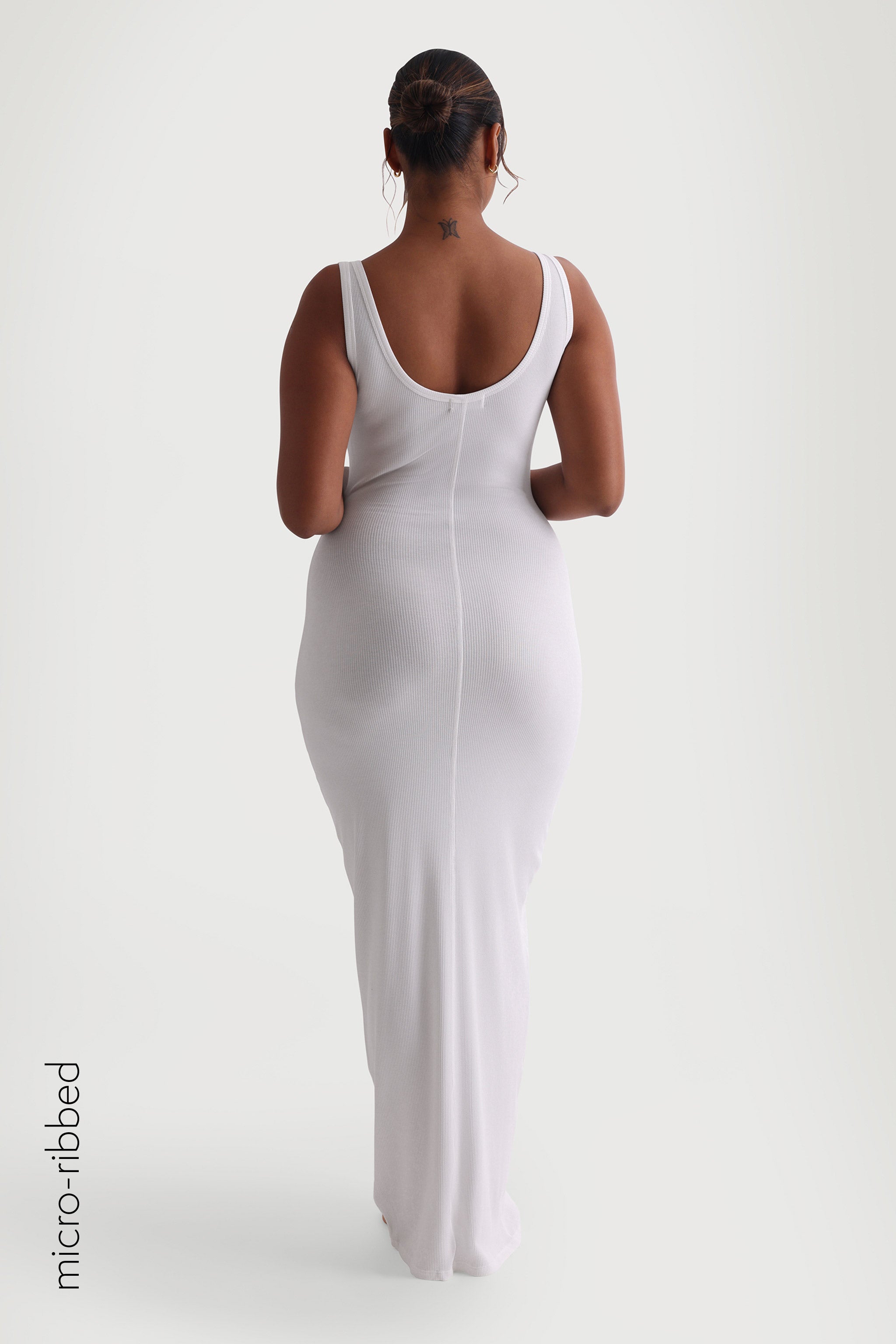 White Tank Micro-Ribbed Maxi Dress