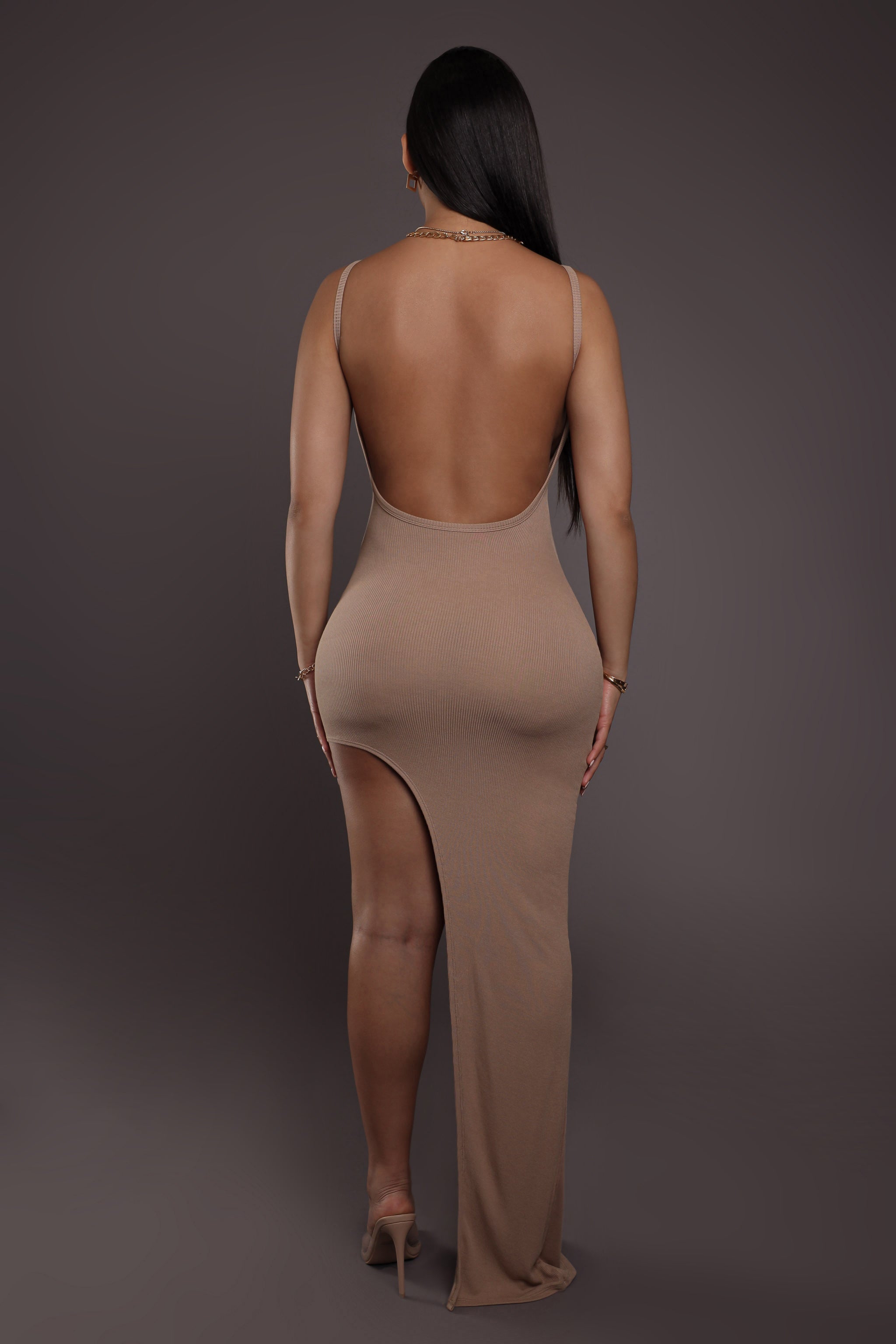 Mocha Slit Maxi Dress