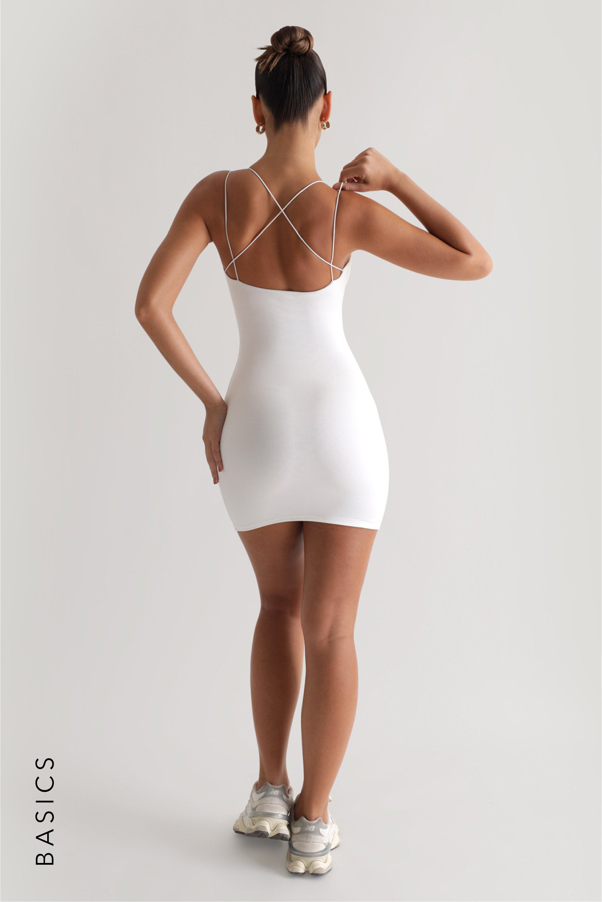 White String Crossback Mini Dress