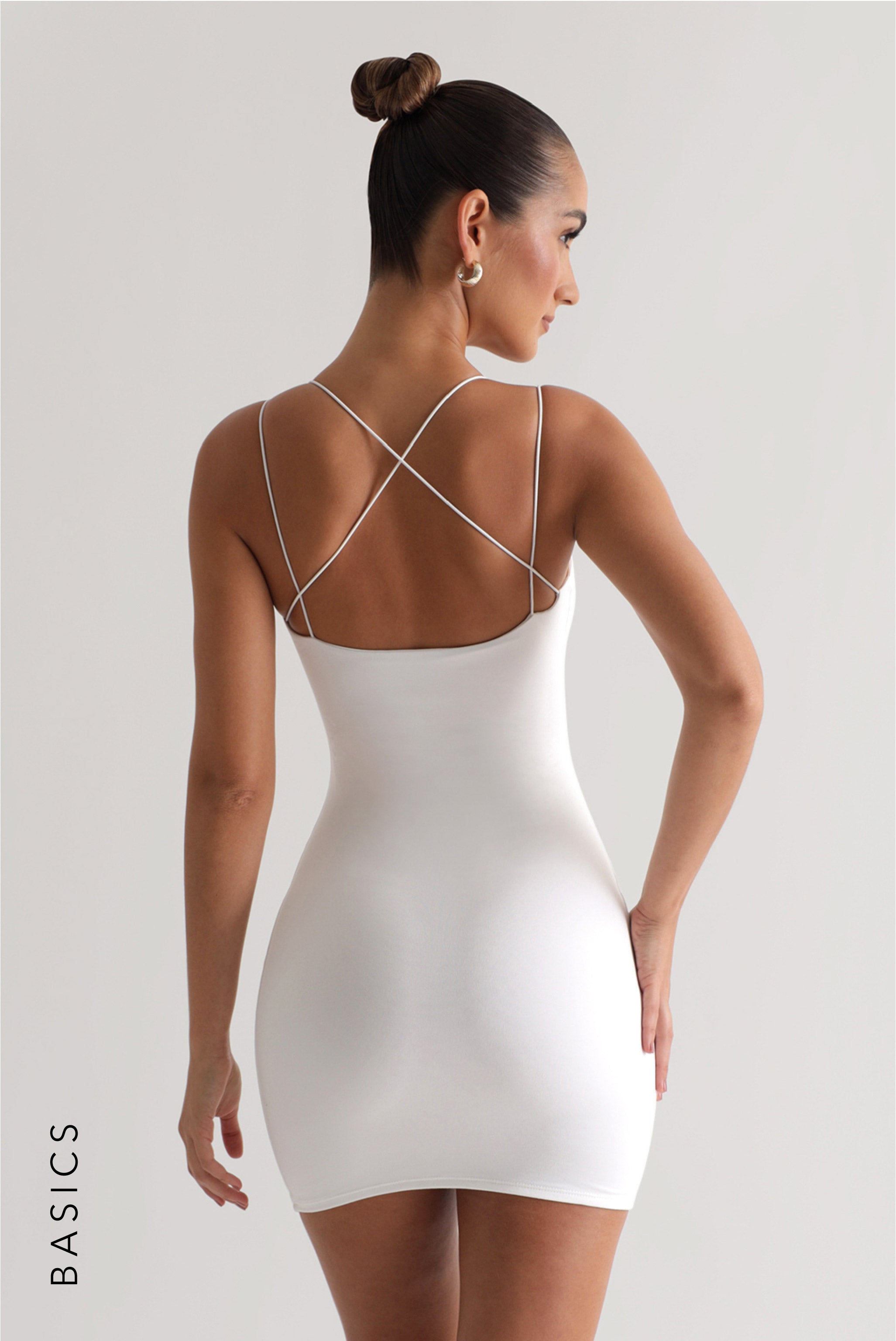 White String Crossback Mini Dress