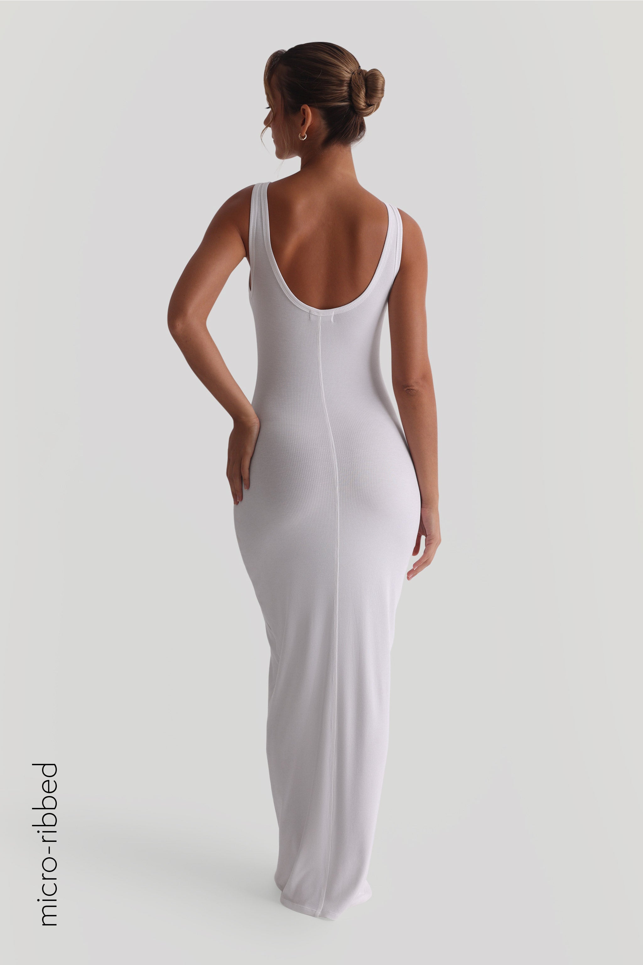 White Tank Micro-Ribbed Maxi Dress